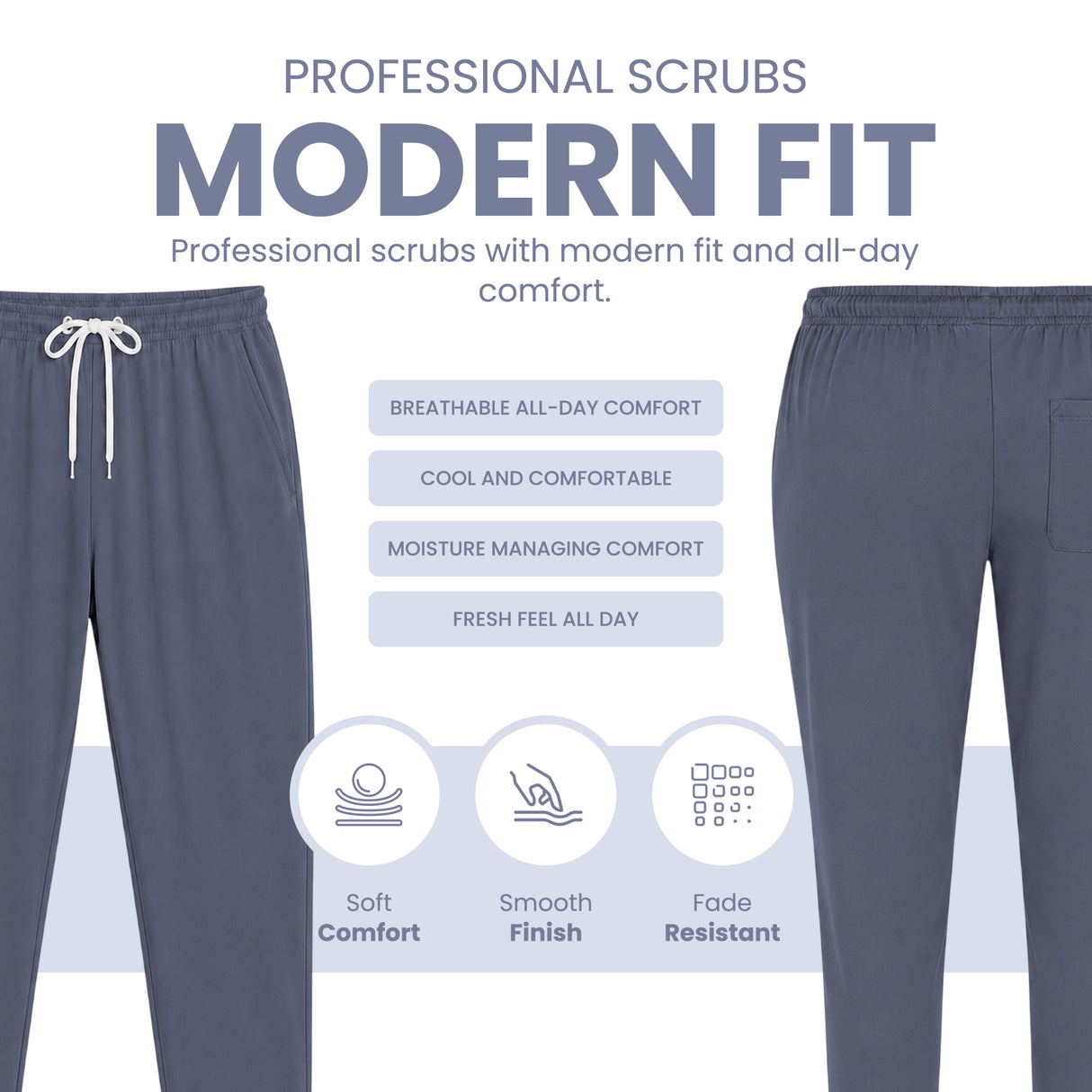 Women’s 4-Way Stretch Scrub Trousers tilac Color