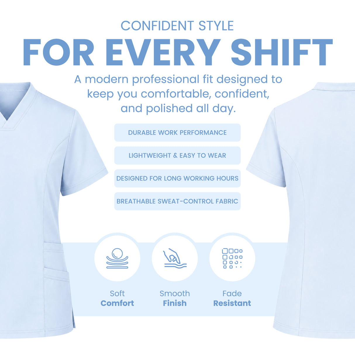 Women’s 4-Way Stretch Scrub light blue color Medical & Healthcare Uniform UK