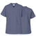 Uk Scrub Supply A slate blue V-neck scrub top shown from the front and back on a clean white background.