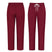 Uk Scrub Supply Front and back views of burgundy scrub pants with an elastic waistband, white drawstring, and side pockets on a plain white background.