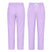 Uk Scrub Supply Front and back views of light purple scrub pants with an elastic waistband, white drawstring, and side pockets on a plain white background.