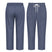 Uk Scrub Supply A pair of scrub pants shown from the front and back, in a slate blue color. The front view shows a white drawstring at the elastic waistband and two front patch pockets.