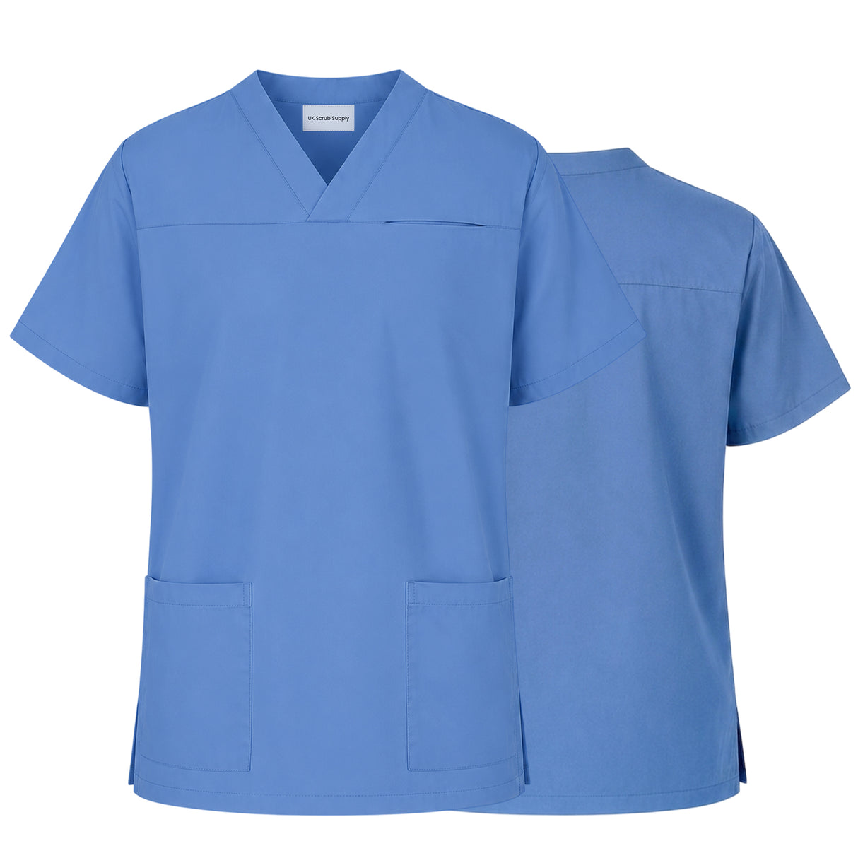 Unisex V-Neck Scrub Tunic Top Medical & Nursing Uniform UK