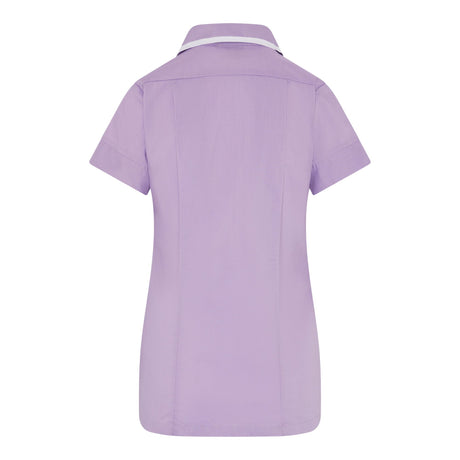 Light purple short-sleeve shirt on a white background