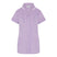 A purple female tunic with white trim on the collar and cuffs, featuring a concealed zip and stud fastening, and multiple pockets.