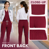 Medical & Healthcare Uniform UK Women’s 4-Way Stretch Scrub Trousers ruby Color