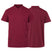 A maroon short-sleeve scrub top shown from both the front and back views against a plain white background.