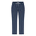 Navy blue pants with a white drawstring on a white background
