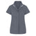 Gray short-sleeve shirt with white trim on a white background