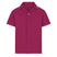 Magenta shirt with short sleeves and a collar on a white background