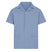 Blue short-sleeve shirt with collar on a white background