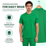 Uk Scrub Supply Men’s 4-Way Stretch Scrub Green color Medical & Healthcare Uniform UK, Green Color Scrub, Men Green color scrub top