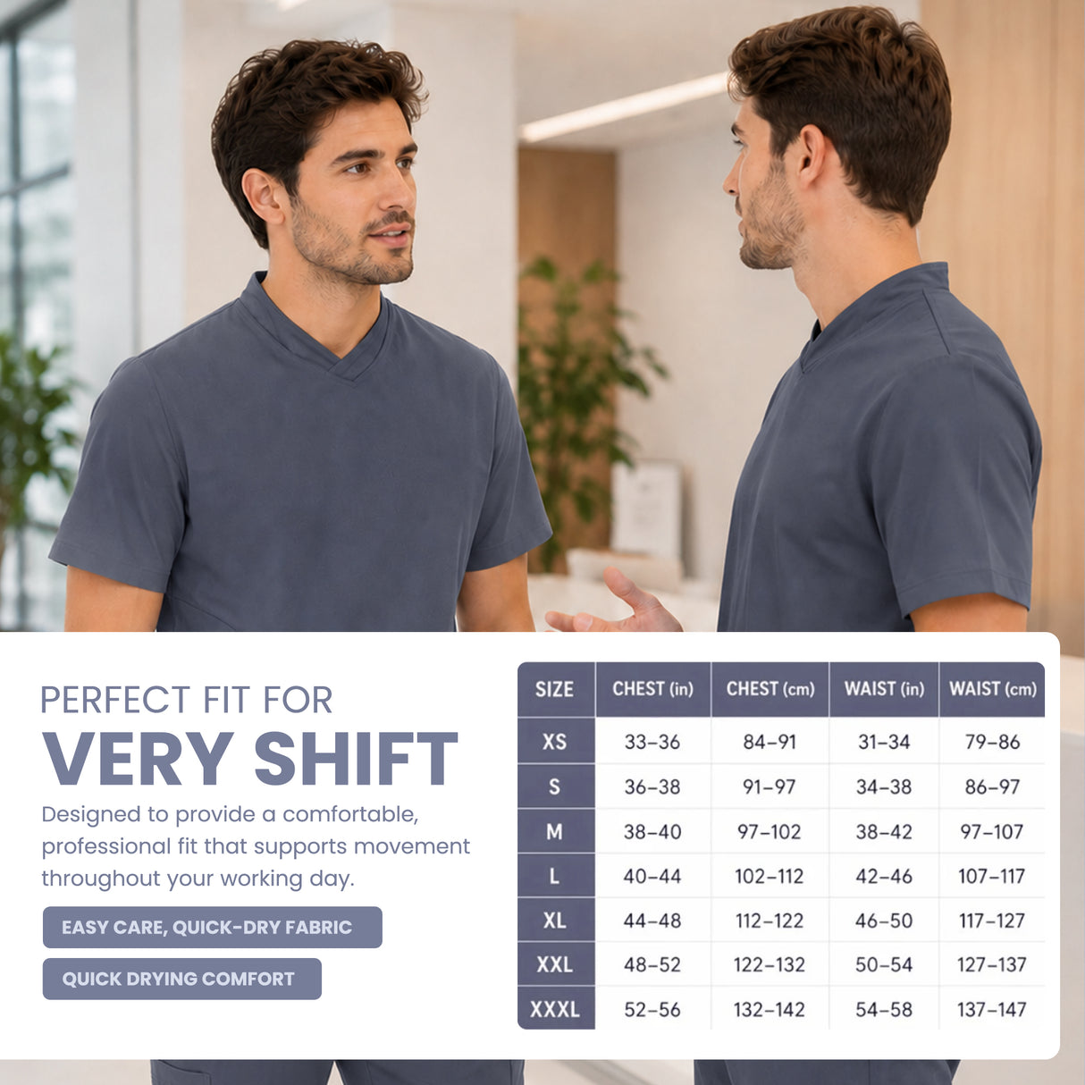 Uk Scrub Supply Men’s 4-Way Stretch Scrub Medical & Healthcare Uniform UK 