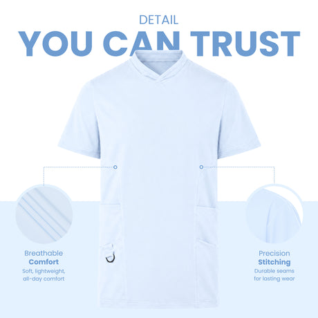 Uk Scrub Supply Men’s 4-Way Stretch Scrub Sky Blue color Medical & Healthcare Uniform UK, Green Color Scrub, Men sky blue color scrub top, Sky Blue Color Scrub top, Scrub top, best scrub top near me.