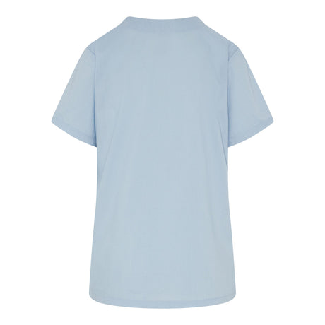 Light blue t-shirt shown from the back on a white background.