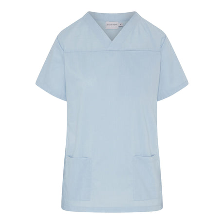 Light blue scrub top on a white background