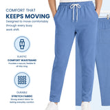 Women’s 4-Way Stretch Scrub TrousersLight Blue Color Medical & Healthcare Uniform UK