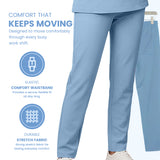 Women’s 4-Way Stretch Scrub TrousersLight Blue Color Medical & Healthcare Uniform UK