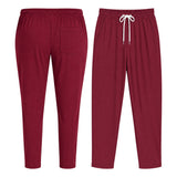 Women’s 4-Way Stretch Scrub Trousers ruby Color Medical & Healthcare Uniform UK